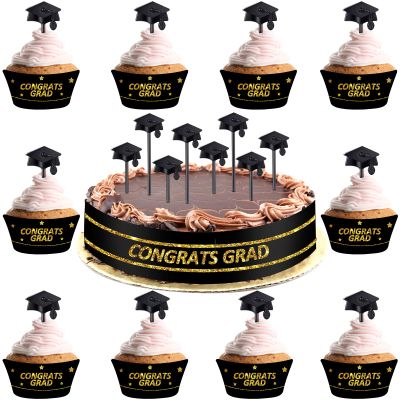 100 Pieces Plastic Graduation Picks 2026 Graduation Cap Cupcake Toppers Food Toothpick Toppers Appetizer Picks for Party Cocktails Appetizers Fruits Dessert