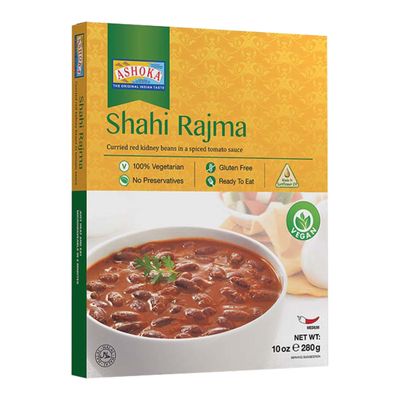 Ashoka Authentic Indian Meals 1932, Vegan Red Kidney Beans, All-Natural Microwaveable Entrees, Shahi Rajma, Kosher Certified, Travel Friendly Box, Gluten-Free & with No Preservatives, Pack of 1