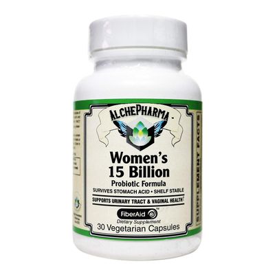 AlchePharma 15 Billion Women's Probiotic Formulated Specifically for Women Survives Stomach Acid Shelf Stable Synbiotic