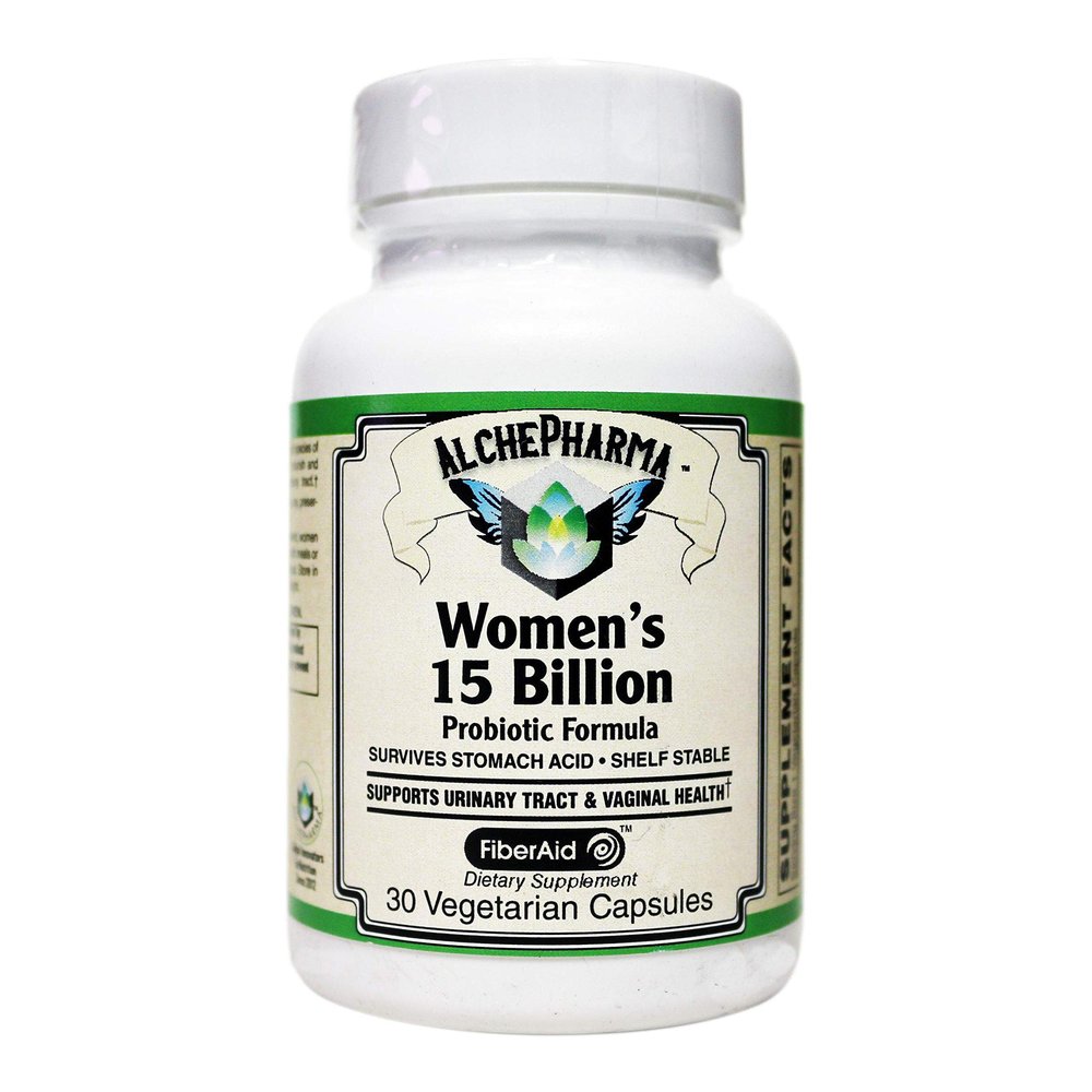 AlchePharma 15 Billion Women's Probiotic Formulated Specifically for Women Survives Stomach Acid Shelf Stable Synbiotic