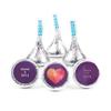 Personalized Wedding Kisses & Stickers (Assembly Required - 1 lb of Candy + 1 Sheet of Stickers) - Purple Heart view 1