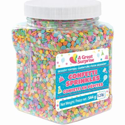 Confetti Sprinkles 1.2 lb Bulk Pastel Rainbow Flat Round Jimmies Baking Sprinkles for Cookies, Cupcakes, Cake Decorating, Ice Cream & Desserts