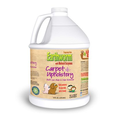 Earthworm Carpet & Upholstery Cleaner Multi-Use Stain & Odor Remover - Natural Enzymes, Safer for Family, Environmentally Responsible - 64 oz