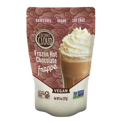 Coconut Cloud Frozen Hot Chocolate | Blended Instant Frappe Iced Cocoa | Add Nut Milk, Ice & Enjoy | Easy, Creamy, Delicious, Tasty Barista Quality. (Vegan, Dairy-Free, Plant Based, Certified Gluten-Free, Women Owned, US Made), 6 Servings