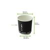 PacknWood 210GCDW4N Double Wall Black Compostable Paper Cup, disposable paper cup, coffee cups, disposable tea cups, dixie cups, paper coffee cups, disposable cups - 4oz D:2.4in H:2.4in - 1000 pcs. view 2