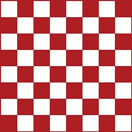 6" Round - Maroon Checkerboard Birthday - D24682 - 2D Edible Cake Cupcake Party Topper