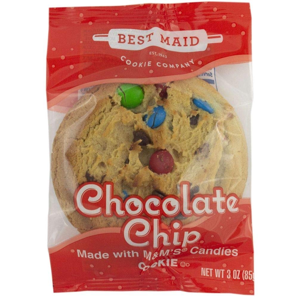 Best Maid Individually Wrapped Chocolate Chip with M and Ms Cookie, 3 Ounce - 144 per case.