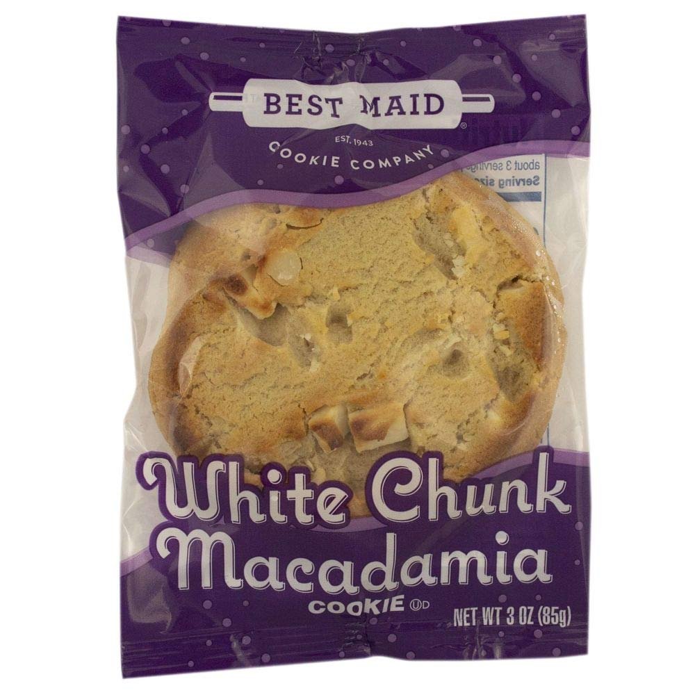 Best Maid White Chunk Macadamia Cookie, 3 Ounce - 48 per case.