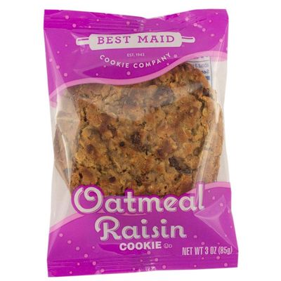 Best Maid Thaw and Serve Individually Wrapped Oatmeal Raisin Cookie, 3 Ounce - 48 per case.
