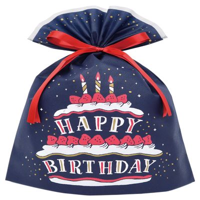 Indigo PG363 Wrapping Bag, Birthday Bag, L, Cake Navy
