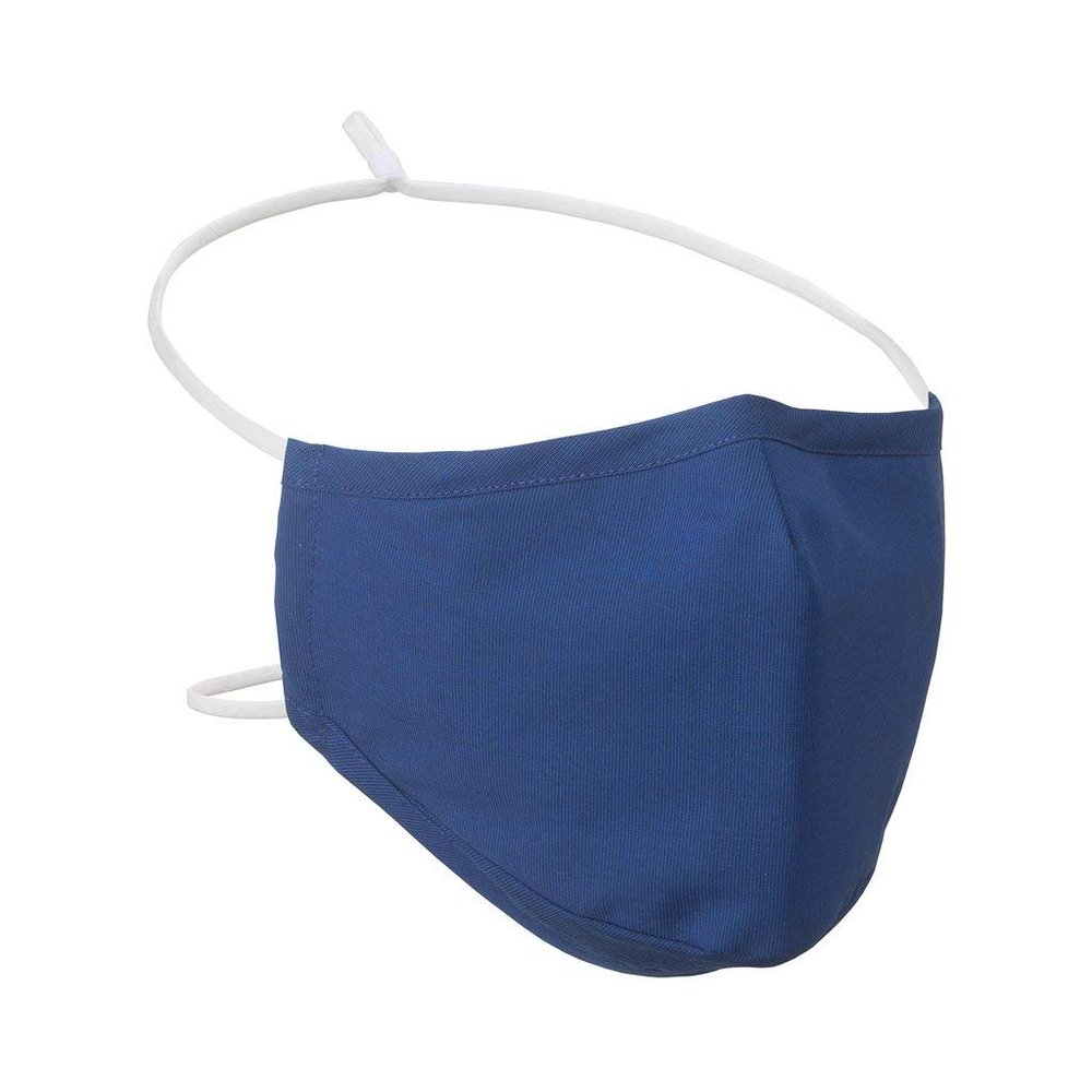 100% Cotton Washable Bufferton Navy Over-The-Head Face Mask - Adult
