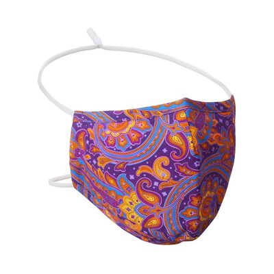 100% Cotton Washable Barshaw Purple Over-The-Head Face Mask - Adult