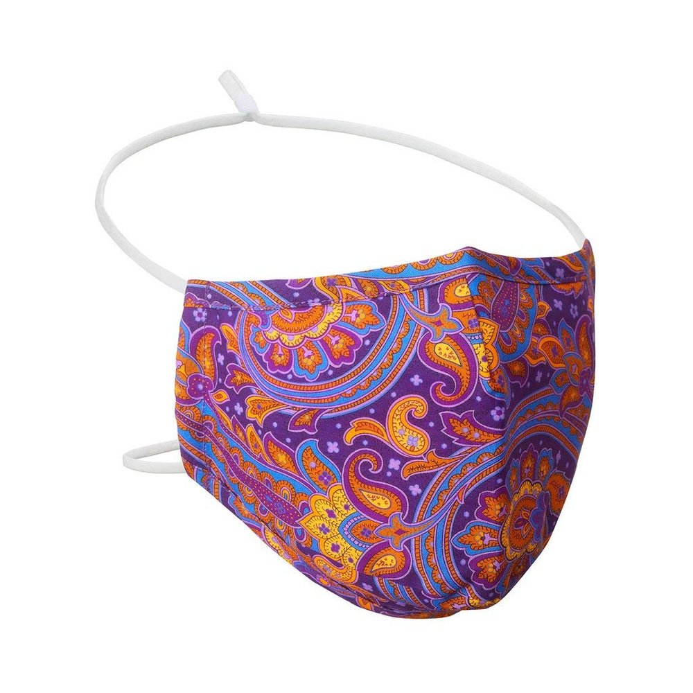 100% Cotton Washable Barshaw Purple Over-The-Head Face Mask - Adult
