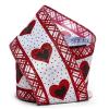 2 1/2" X 10 Yards Glitter Hearts & Dots On Wired Ribbon - Red/White - Roll 1 view 1