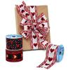 2 1/2" X 10 Yards Glitter Hearts & Dots On Wired Ribbon - Red/White - Roll 1 view 3