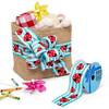 2 1/2" X 10 Yards Ladybugs On Striped Wired Ribbon - Aqua - Roll 1 view 3