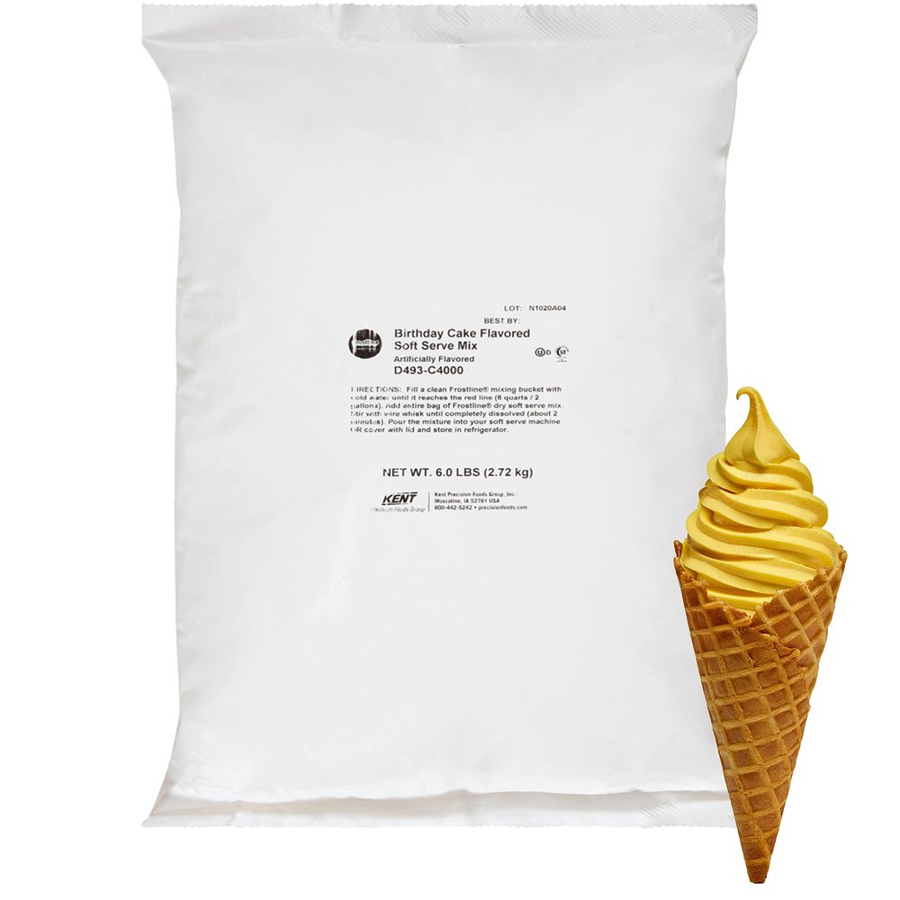 Frostline Soft Serve Ice Cream Mix, Birthday Cake, 6 lb (Pack of 6)