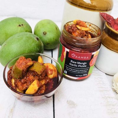 Aamra - Raw Mango & Garlic Pickle - 185 gm
