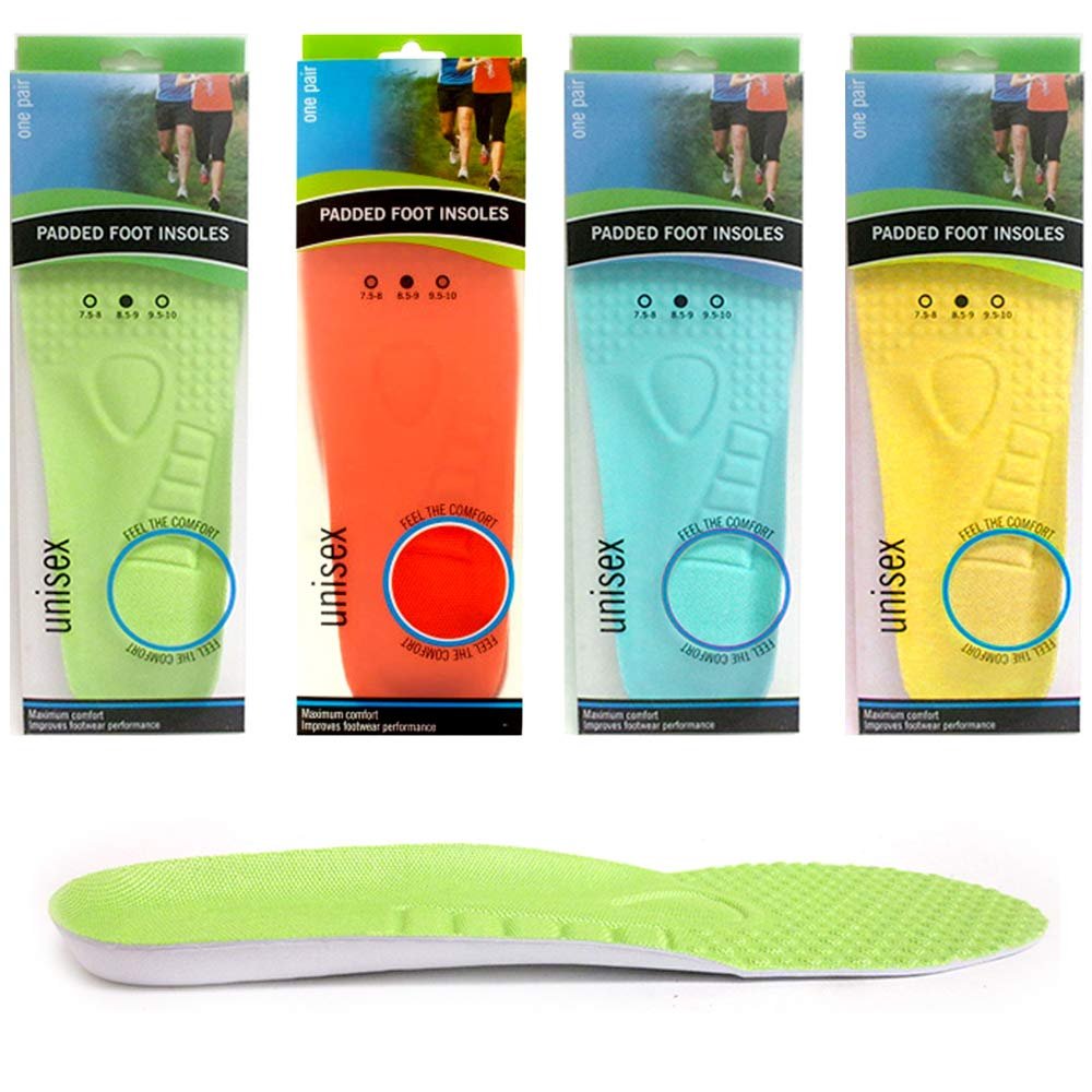 2 Pair Pressure Relief Insoles Pad Inner Supportive Cushioning Unisex Size 7.5-8