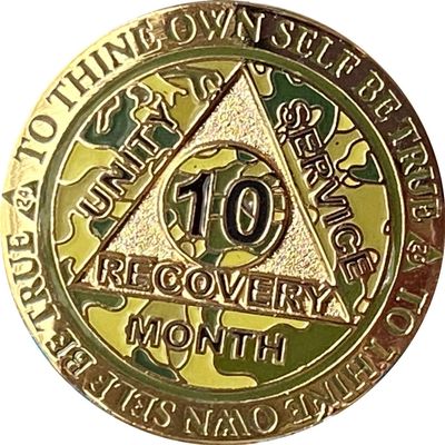 10 Month AA Medallion Reflex Camo Gold Plated Camouflage Color Chip