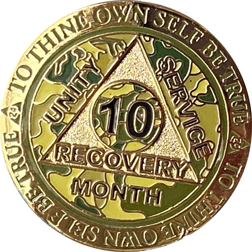 10 Month AA Medallion Reflex Camo Gold Plated Camouflage Color Chip