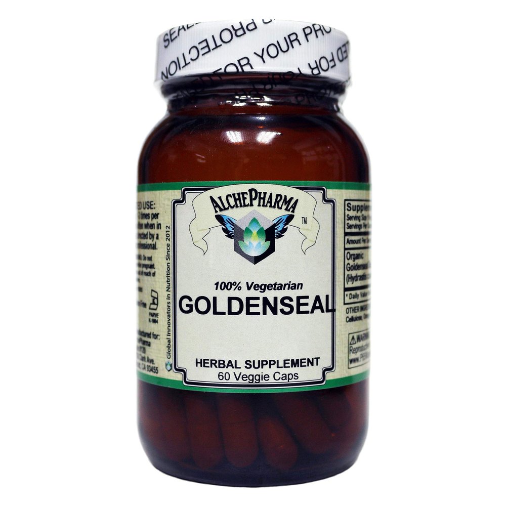 AlchePharma Goldenseal Root 250mg (Organic Hydrastis Canadensis) 60ct Veg Caps