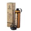 Giraffe Bottle 24oz Stainless Steel Drinking Bottle with Insulated and Direct-Drink Lids, Orange with Giraffe Pattern view 4