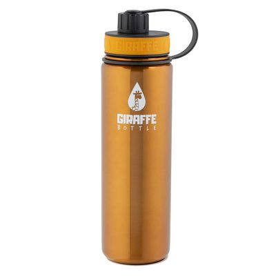Giraffe Bottle 24oz Stainless Steel Drinking Bottle with Insulated and Direct-Drink Lids, Burnt Orange