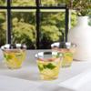 PLASTICPRO 9 oz Disposable Plastic Party Cups,Old fashioned Designed Tumblers, Crystal Clear (Clear With Rose Gold Rim, 200) view 2