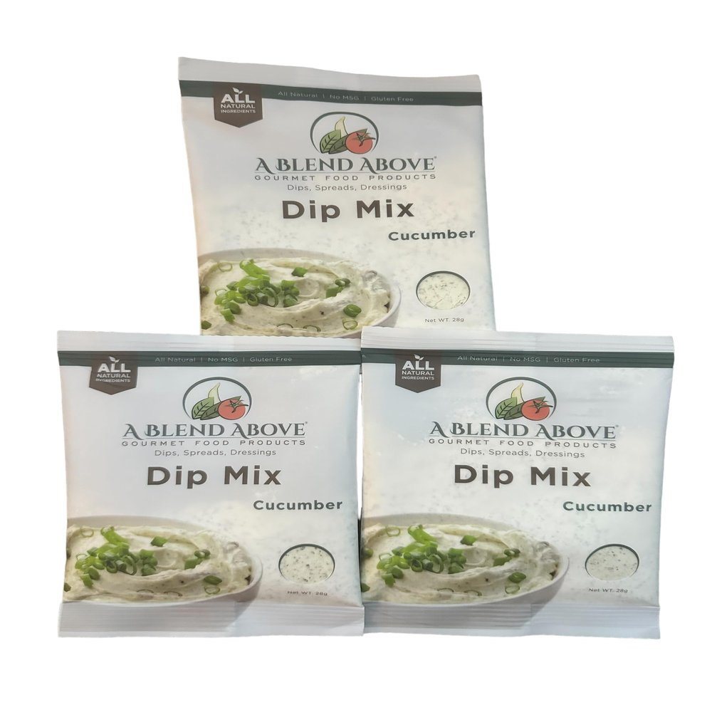 A Blend Above Cucumber Dip Mix, 1 oz, (3 Pack), Gluten-Free, No MSG, All Natural, No Preservatives, Vegetable Dip, Keto Friendly, Low Carb, Easy to Make