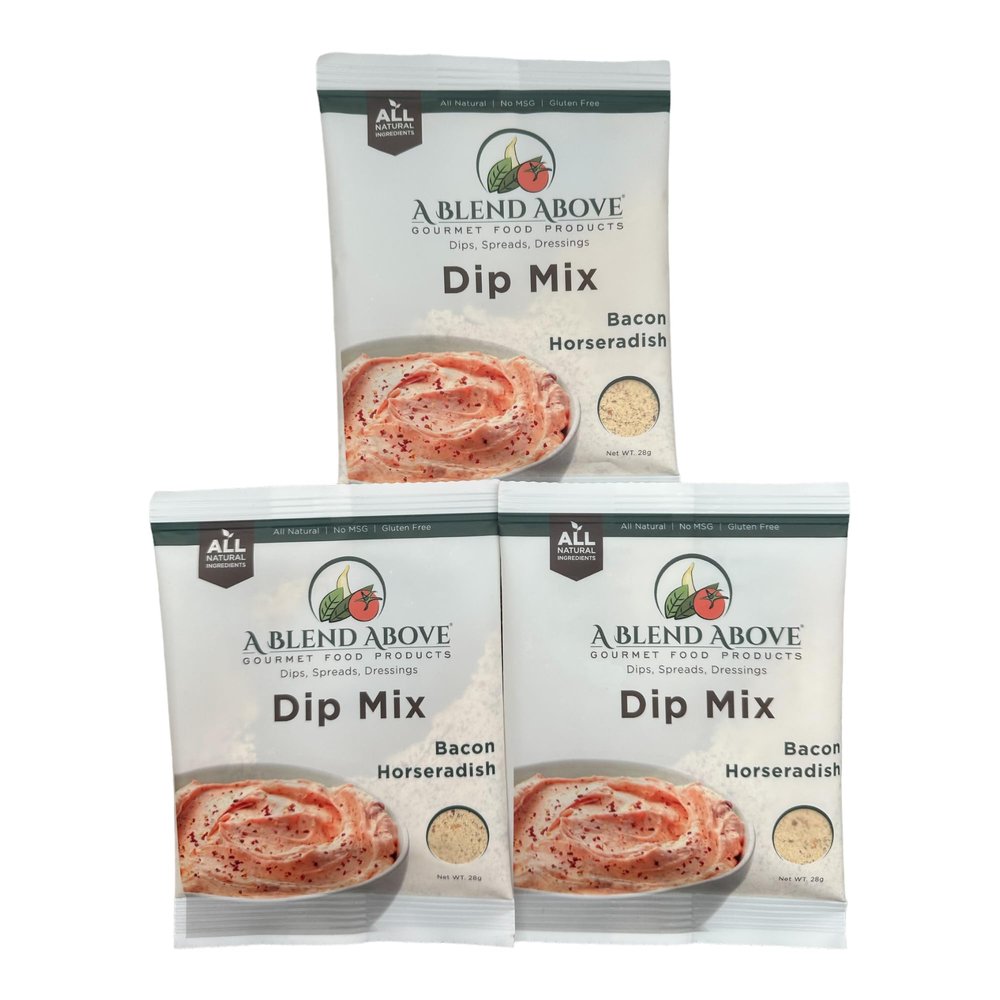 A Blend Above Bacon Horseradish Dip Mix, 1oz (3 Pack), Gluten-Free, No MSG, All Natural, No Preservatives, Vegetable Dip, Keto Friendly, Low Carb, Easy to Make