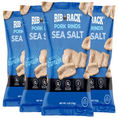 Rib Rack Pork Rinds, Sea Salt - 4 x 4 oz
