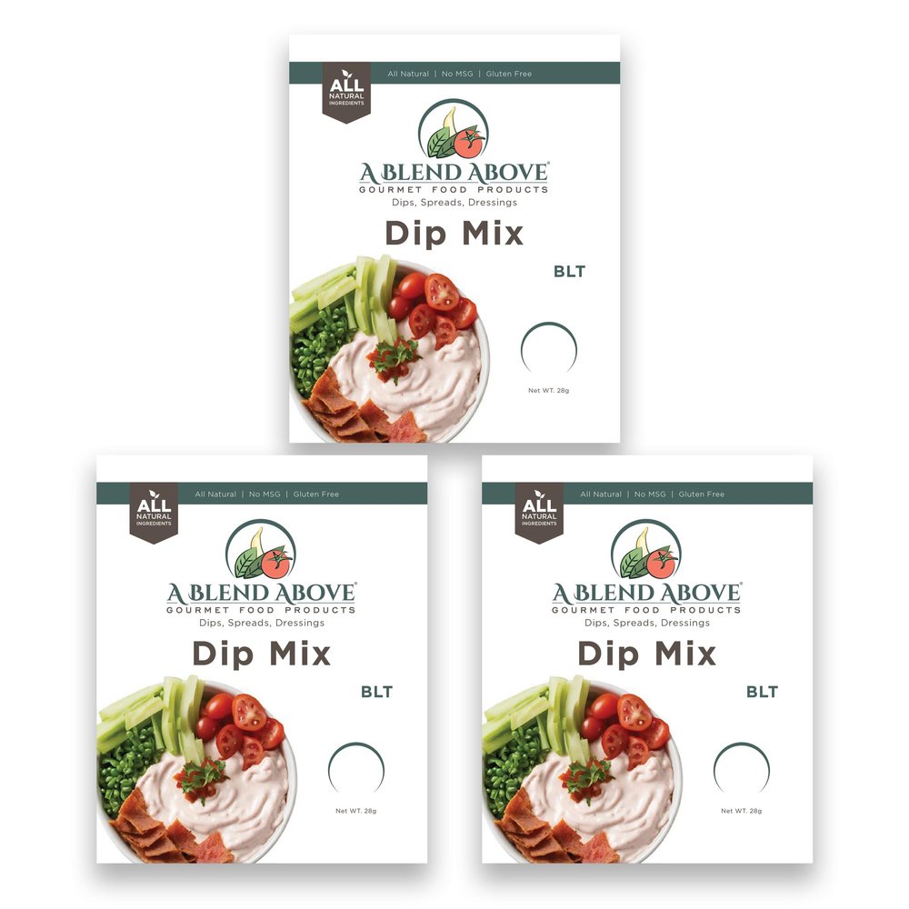 A Blend Above BLT Dip Mix, 1 oz, (3 Pack), Gluten-Free, No MSG, All Natural, No Preservatives, Vegetable Dip, Keto Friendly, Low Carb, Easy to Make
