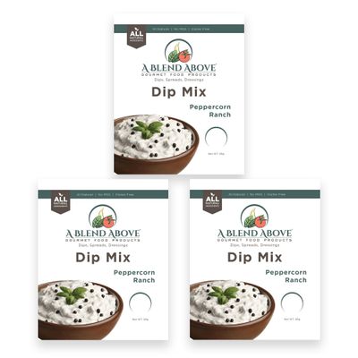 A Blend Above Peppercorn Ranch Dip Mix, 1oz, (3 Pack), Gluten-Free, No MSG, All Natural, No Preservatives, Vegetable Dip, Keto Friendly, Low Carb, Easy to Make
