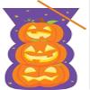 Pumpkin Halloween Shaped Cello Bags with Tie | Purple | 20 Pcs. view 1