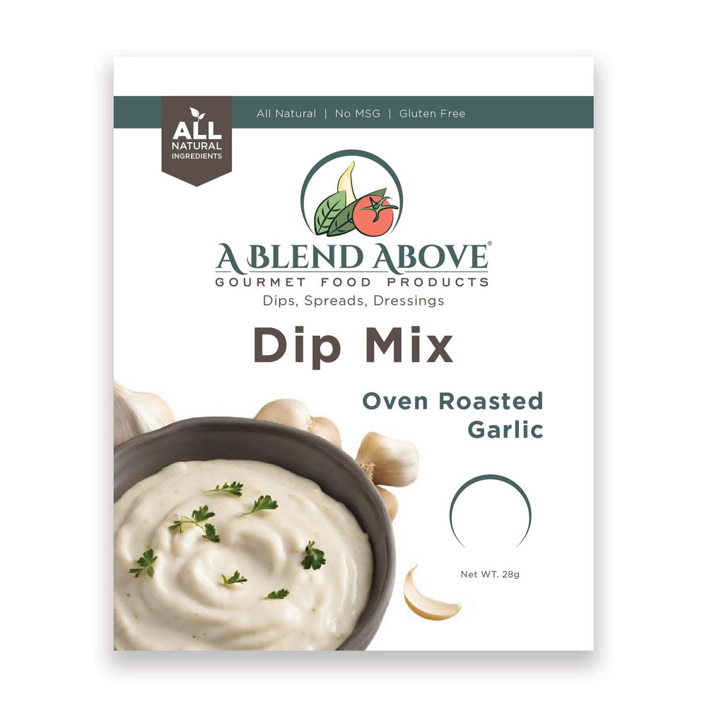 A Blend Above Oven Roasted Garlic Dip Mix, 1 oz, (3 Pack), Gluten-Free, No MSG, All Natural, No Preservatives, Vegetable Dip, Keto Friendly, Low Carb, Easy to Make