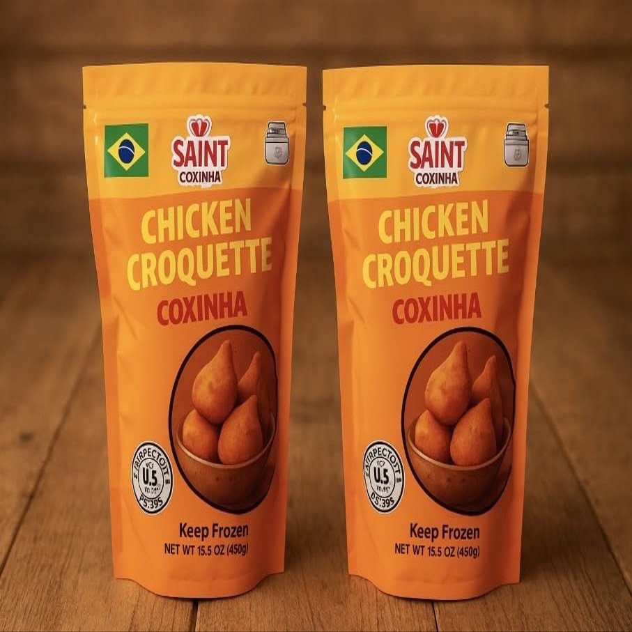 Coxinhas 2 Packages (15 units each package) Brazilian Chicken Croquettes - The Perfect Snack (No Mess) - Brazilian Coxinha
