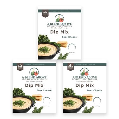 A Blend Above Beer Cheese Dip Mix, 1oz, (3 Pack), Gluten-Free, No MSG, All Natural, No Preservatives, Vegetable Dip, Keto Friendly, Low Carb, Easy to Make