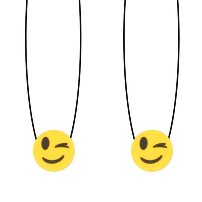 Fun and Function - Winking Emoji Necklaces - 2 Sensory Chew Necklaces for Kids - Sensory Oral Motor Aid for Children with Special Needs - Textured Chewing Necklace to Help Reduce Anxiety - For Ages 3+