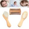 Magik 3 Pack Wooden Baby Hair Brush Comb Set Newborn Toddler Bristles Massage Scalp view 1