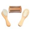 Magik 3 Pack Wooden Baby Hair Brush Comb Set Newborn Toddler Bristles Massage Scalp view 2