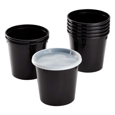 Karat [24oz - 240 ct Black PP Injection Molded Round Deli Containers with Lids (FP-IMDC24-PPB)