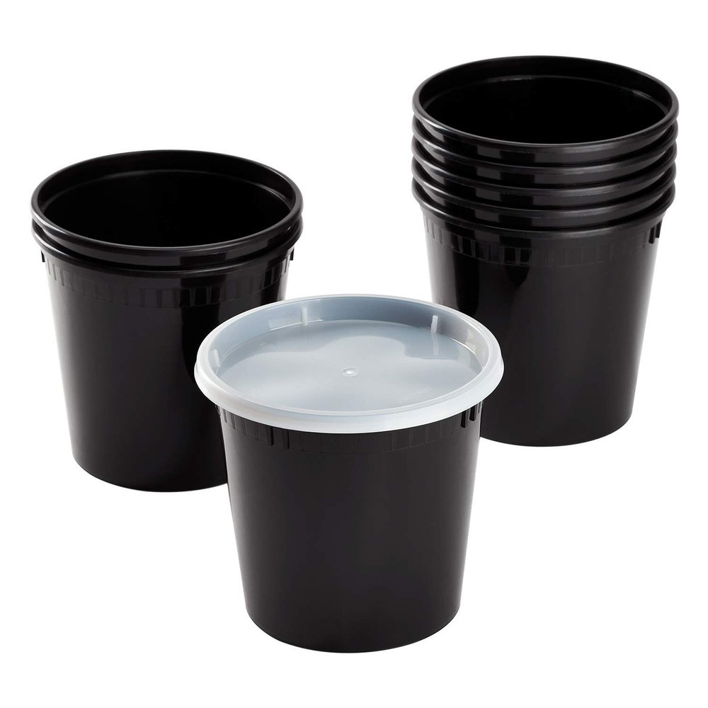 Karat [24oz - 240 ct Black PP Injection Molded Round Deli Containers with Lids (FP-IMDC24-PPB)