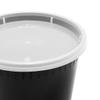 Karat [24oz - 240 ct Black PP Injection Molded Round Deli Containers with Lids (FP-IMDC24-PPB) view 3
