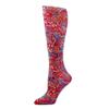 Celeste Stein Therapeutic Graduated Compression Socks, Fall Paisley Brown, 8-15 mmHg Queen Plus Calf view 1