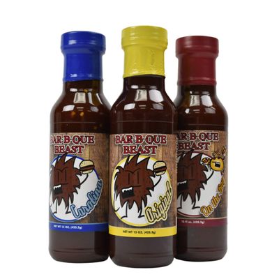 Bar-B-Que Beast BBQ Sauce , 3 Variety Pack , Flavors - Carolina , On The Bay , Original - 15oz ea - Award Winning Barbecue , Carolina & Kansas City Style Barbeque,15 Ounce (Pack of 3)