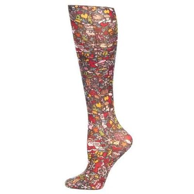 Red Moby Celeste-Stein-CMPS-2-2004 Womens 15-20 mmHg Compression Sock - Christmas Celebration