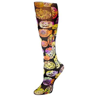 Red Moby Celeste-Stein-CMPS-2-2041 Womens 15-20 mmHg Compression Sock - Halloween Pumpkin Orange