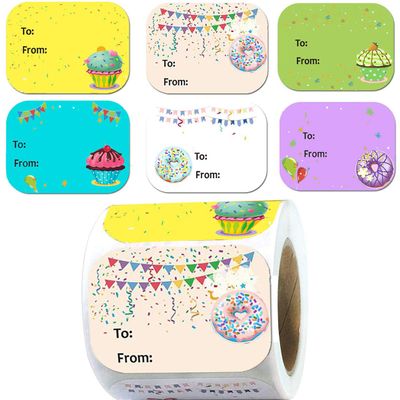 300 Pcs Name Tags Happy Birthday Stickers 1.5 x 2 Inch Holiday Gift Label Stickers Festival Birthday Stickers Multidesign Birthday Label for Envelope Packaging Holiday Presents