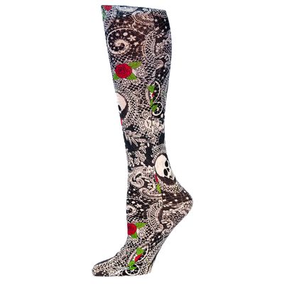 Red Moby Celeste-Stein-CMPS-2-2019 Womens 15-20 mmHg Compression Sock - Regular-Skulldugary Black White